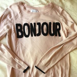 Elle light pink BONJOUR sweater